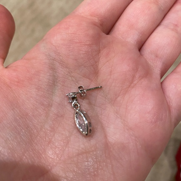 Silver earrings with chain decor - Picture 2 of 3